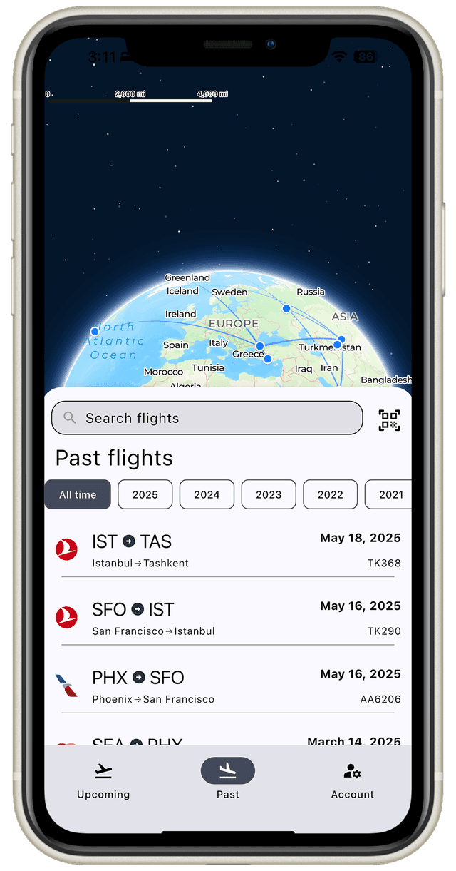 2Flights.io App on iPhone